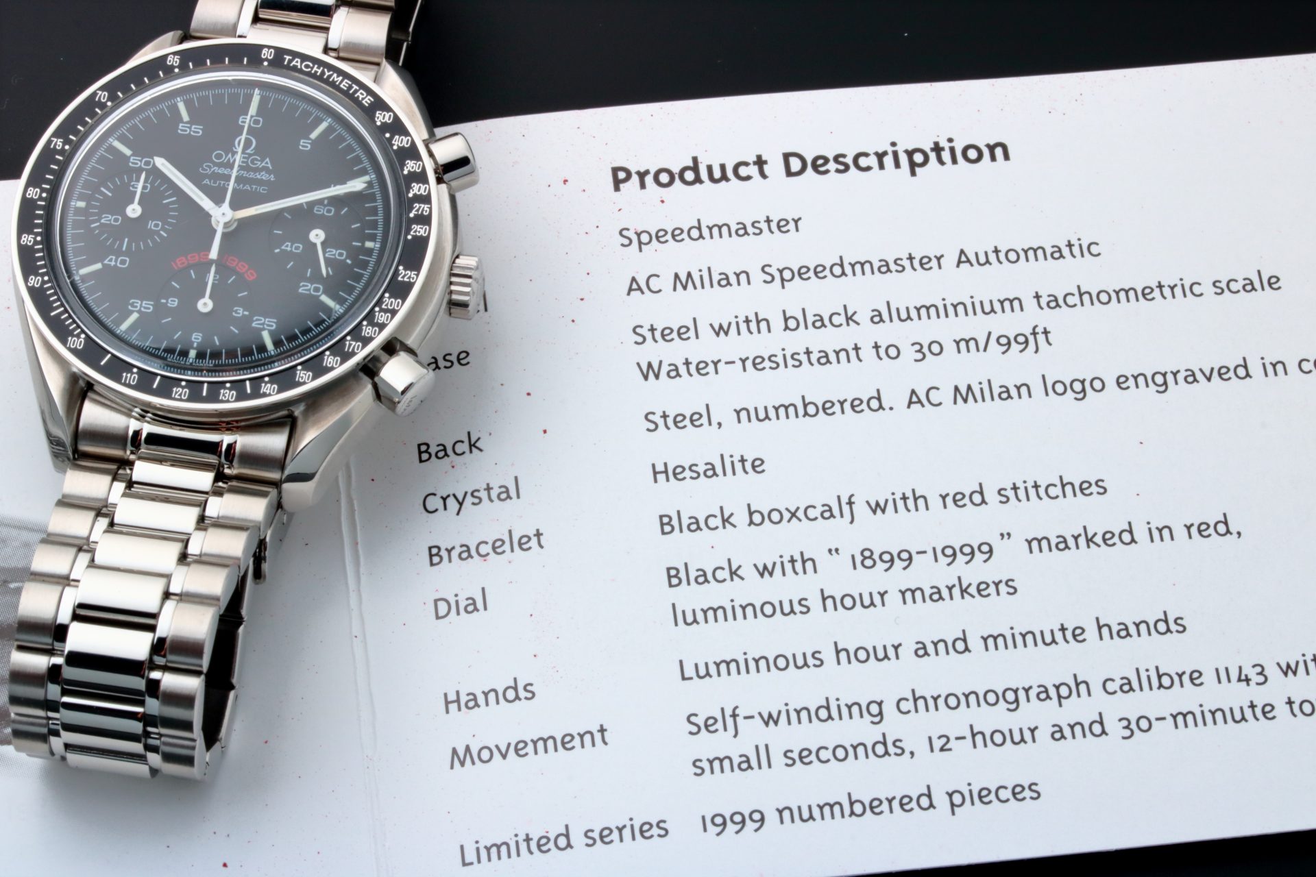Omega Speedmaster A.C. Milan Chronograph 3510.51 With Numbered Omega Certificate