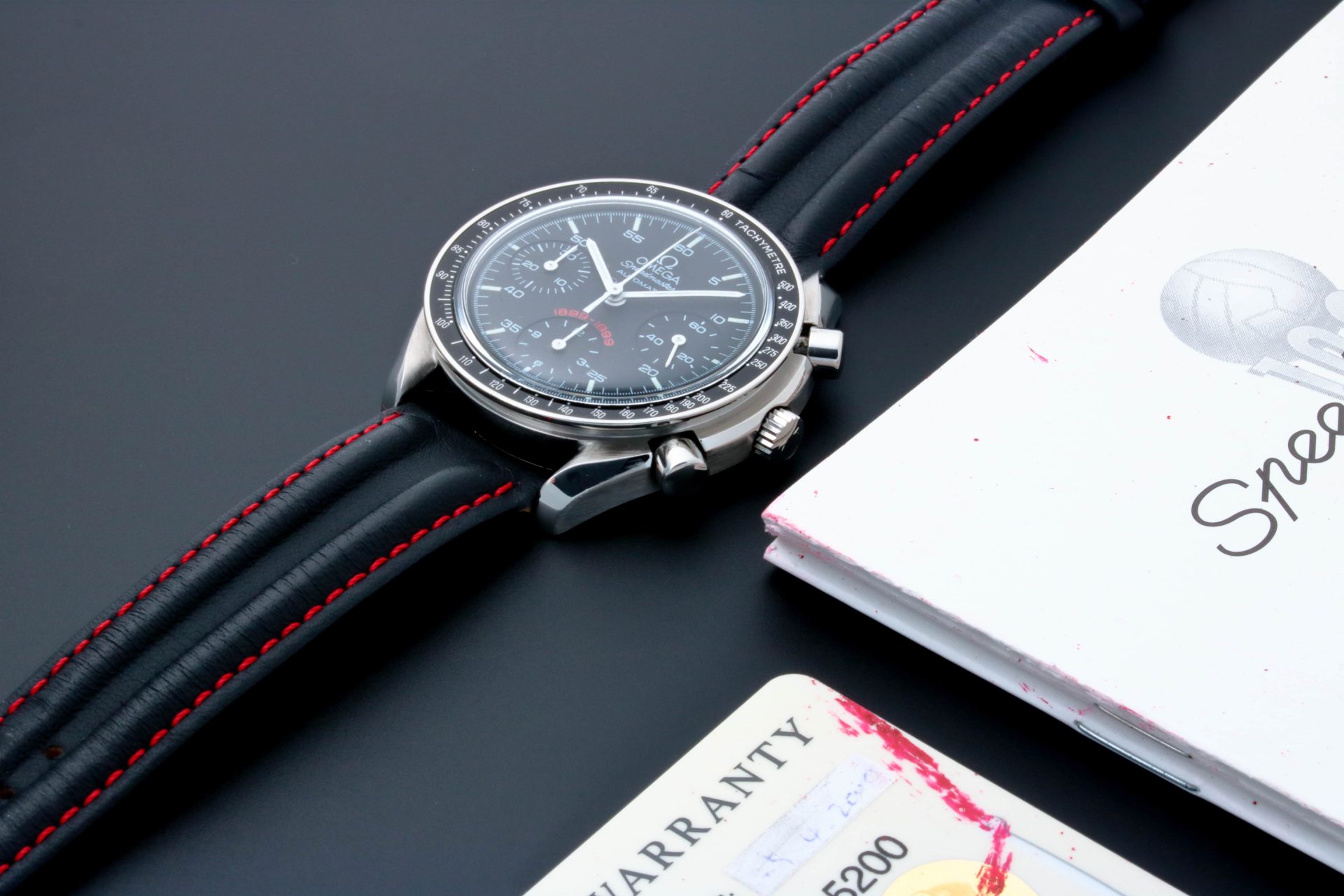 Omega Speedmaster A.C. Milan Watch 3810.51.41 With Warranty Card And Certificate Of Authenticity