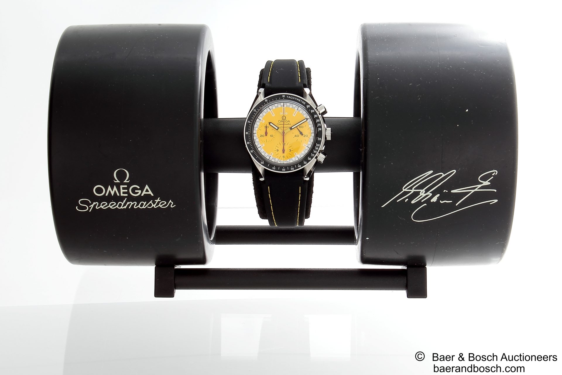 Omega Speedmaster Schumacher Yellow Tire Watch Box 3510.12 - Baer & Bosch Collecting Times