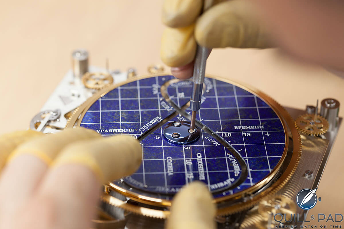 Konstantin Chaykin working on the movement of his Moscow Comptus Clock