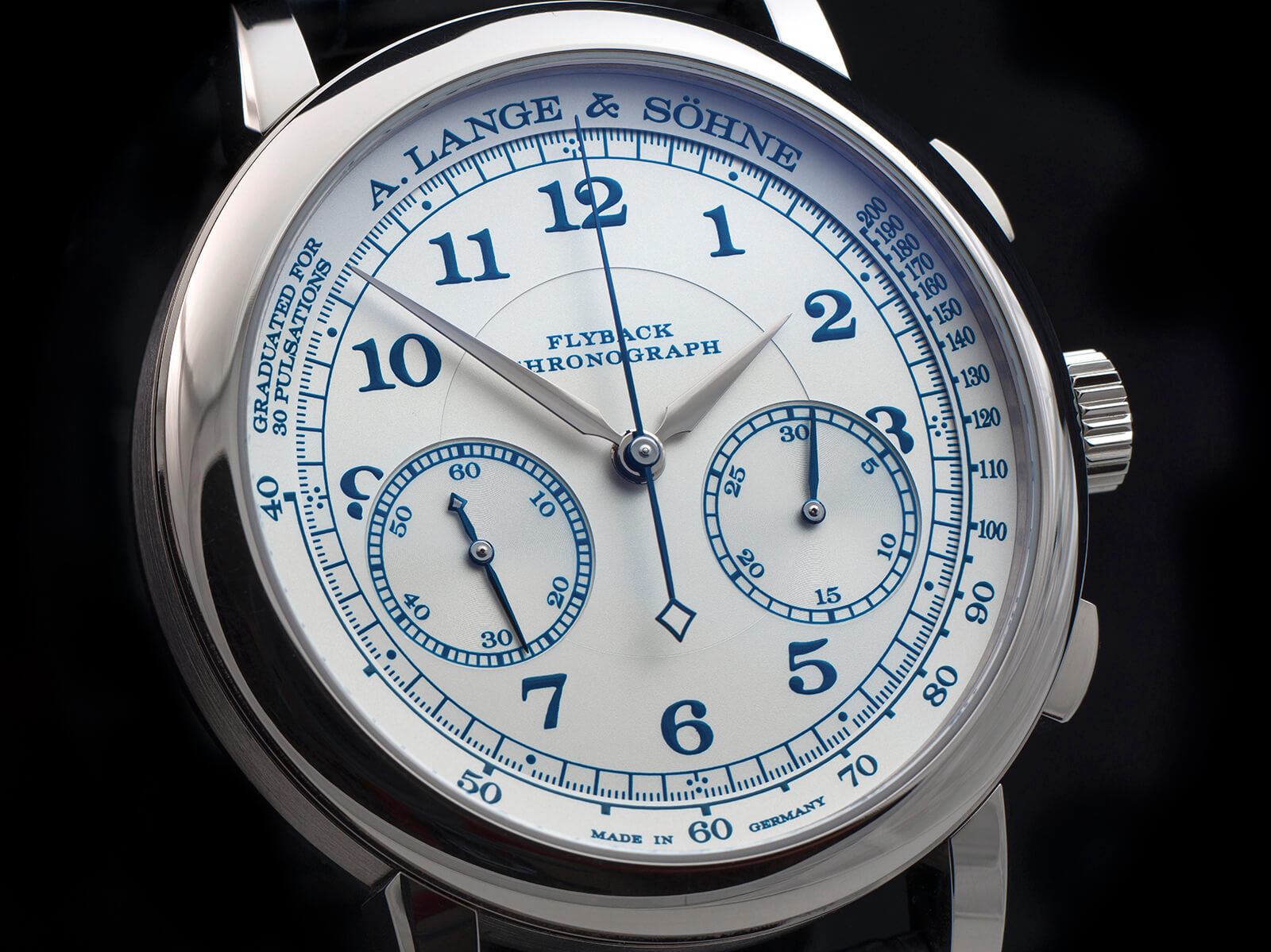 No piece of cake: tough-to-capture blue-on-white of the 1815 Chronograph Boutique Edition