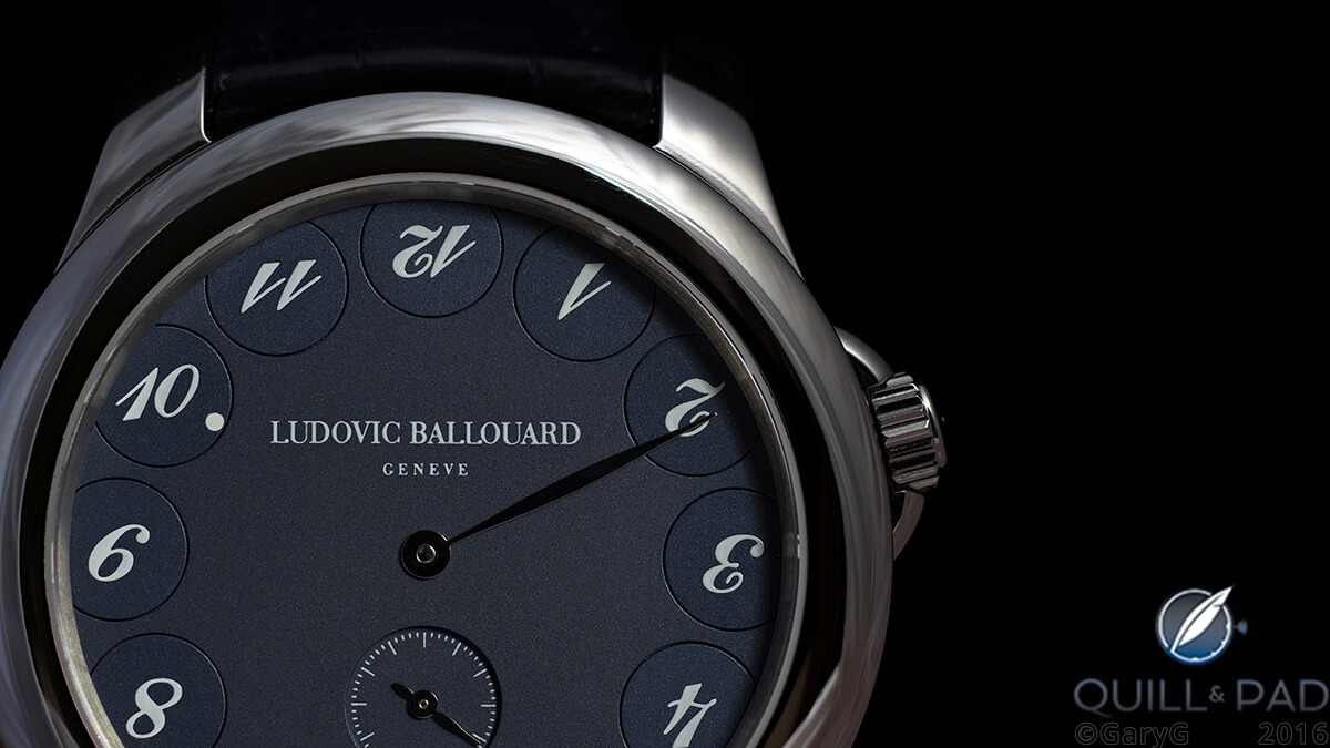 Dark sparkles: titanium dial of the Ludovic Ballouard Upside Down