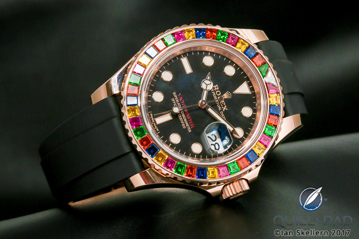 Colorful Rolex Yacht Master II in Everrose gold