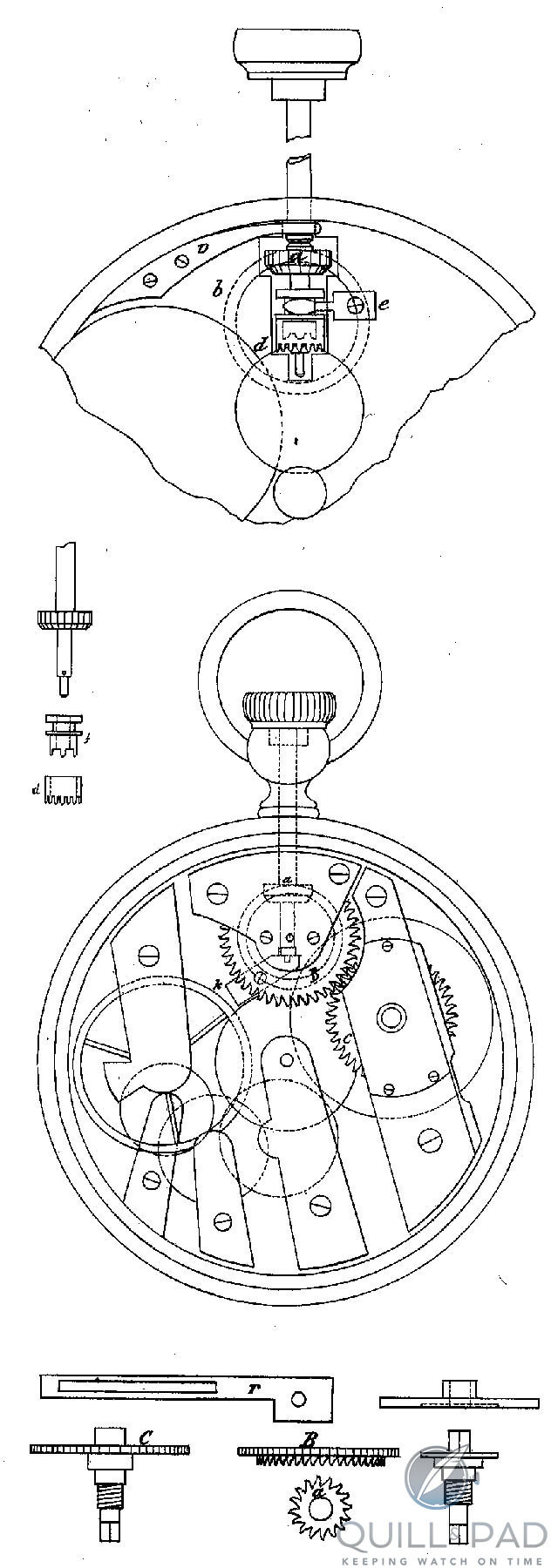 Patent for JA Philippe's keyless winding system