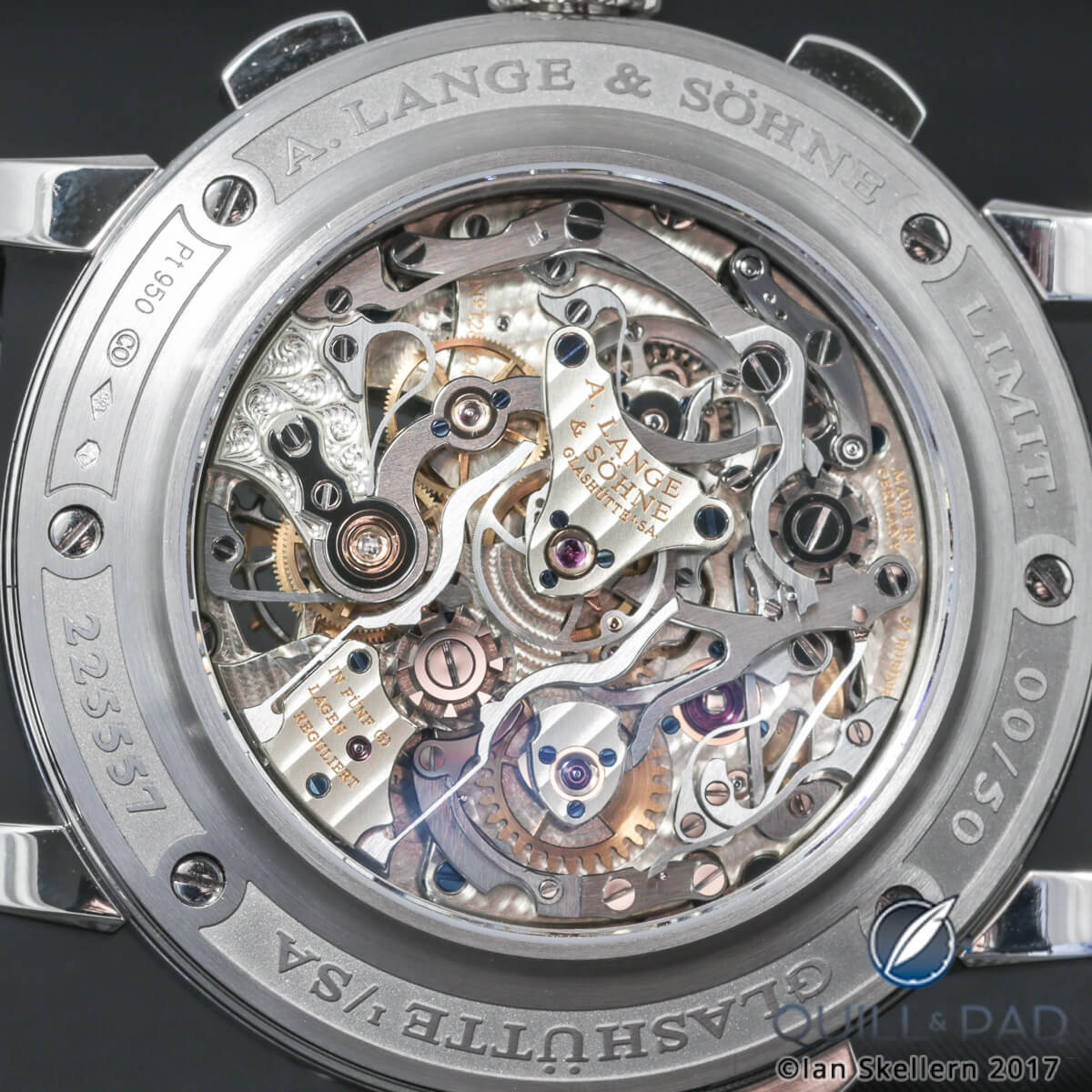 Beautifully finished movement of the A. Lange & Söhne Tourbograph Perpetual Pour le Mérite