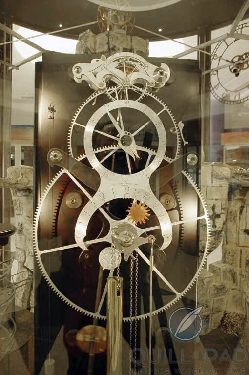 Clock A by Martin Burgess, also made to John Harrison's principles, on display at The Castle Mall in Norwich, England