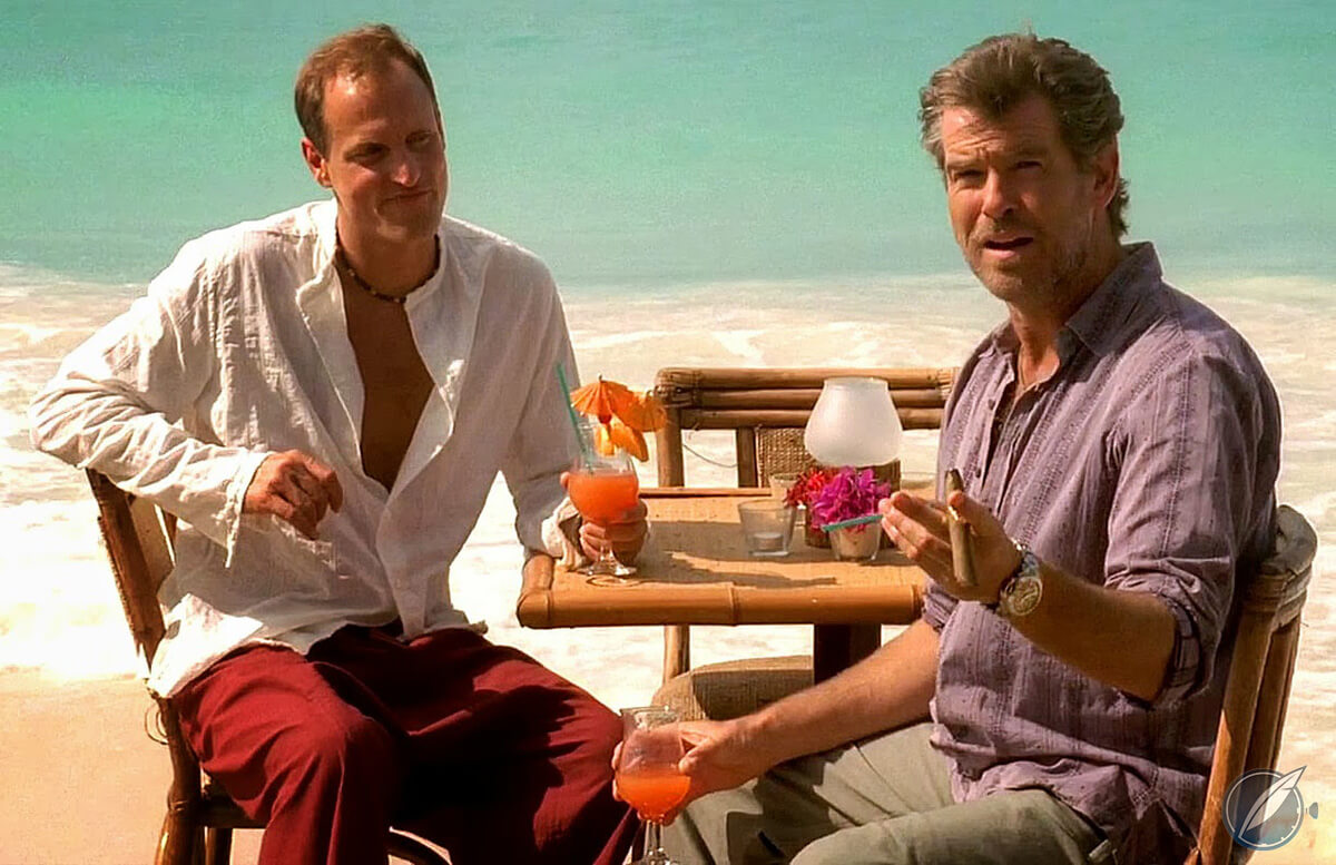 Pierce Brosnan wearing a Panerai Luminor in 'After The Sunset' with Woody Harrelson