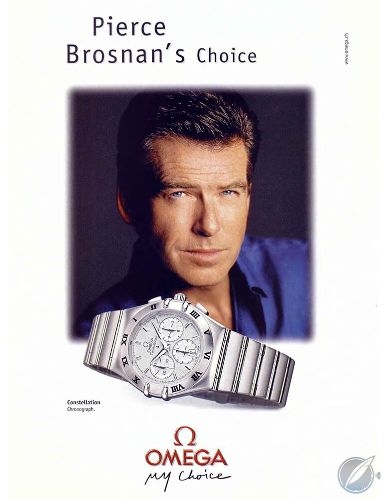 Advertisement for the Omega Constellation featuring Pierce Brosnan