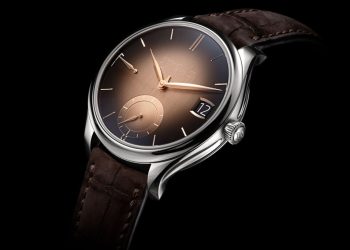 H. Moser & Cie Endeavour Perpetual Calendar Smoked Salmon, en oro blanco